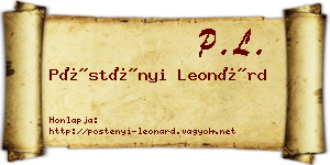 Pöstényi Leonárd névjegykártya